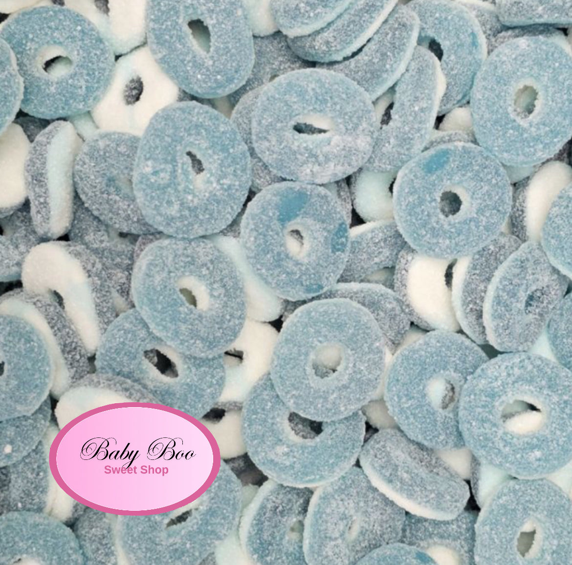 Fizzy Blue Raspberry Sweet Rings